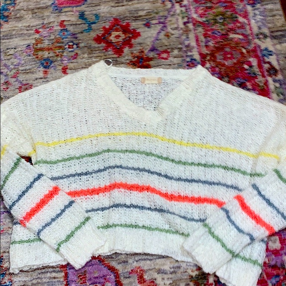 Altair’s State cropped multicolor striped sweater